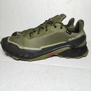 Salomon Alphacross 5 Gore-tex Trail Running Sneakers Lichen Green Olive Men's 13